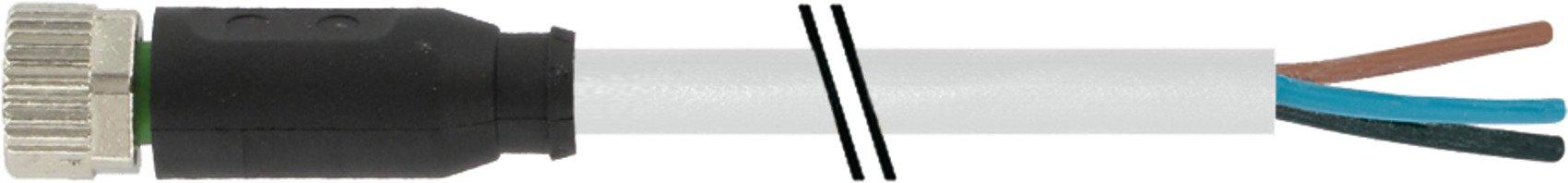 7000-08041-2100500, M8 Bu. 0° A-kod. freies Ltg-ende