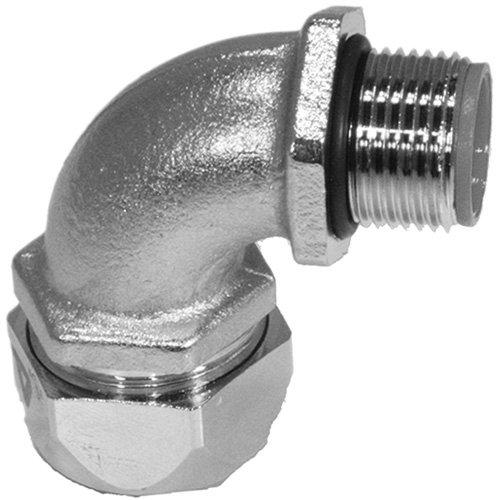 EW 90-M, 3/4 Zoll-M25, Metallverschraubung, 90° Bogen, Messing vernickelt, Außengewinde metrisch, AD 3/4 Zoll, M 25 x 1,5