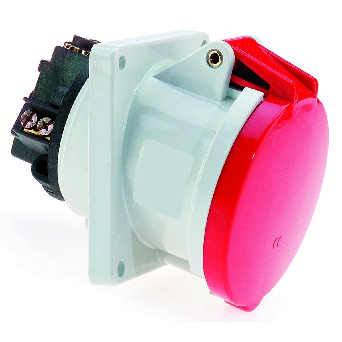 1202/CEE-Anbausteckdose 63A400V6h5pIP44, Anbausteckdose geneigt 63A 5p 400V 6h, IP44