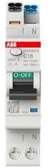 DSX301C C16 A30, FI/LS-Schalter, 1 TE 6kA, 1P+N, Typ A, C16, 30mA FlexLine Push-in Technologie