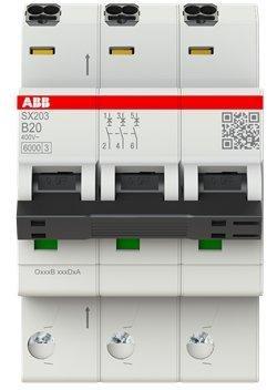 SX203-B20, Sicherungsautomat Flexline B-Char., 6kA, 20A, 3P FlexLine Push-in Technologie