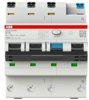 DSX203NC B16 A30, FI/LS-Schalter 6kA, 3P+N, Typ A, B 16, 30mA FlexLine Push-in Technologie