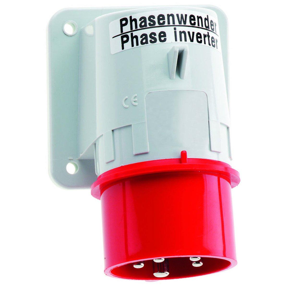 2603/CEE-Gerätestecker 32A400V6h5pIP44, Phasenwender als Aufbaugerätestecker 32A 5p 400V 6h, IP44