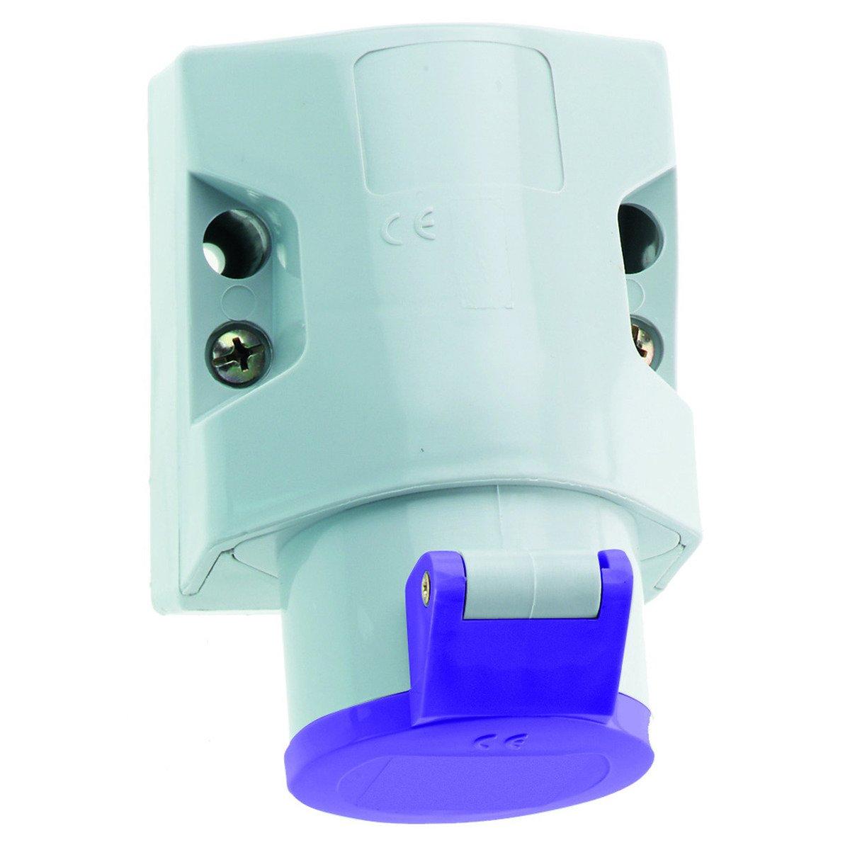 410/CEE-Steckdose 16A20 bis 25V2pIP44, Kleinspannungs-Wandsteckdose 16A 2p 24V keine Hilfsnase oder Nut, IP44