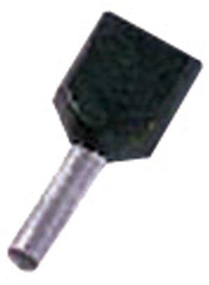 HICIAE158Z, Isolierte Zwillingsaderendhülse 2 x 1,5qmm 8 mm Länge verzinnt schwarz