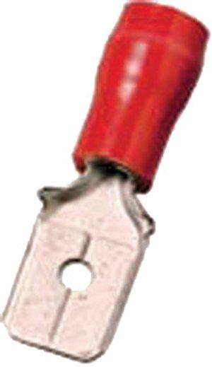 HICIQ168FS, Isolierter Flachstecker 0,5-1qmm 6,3 x 0,8 rot Messing