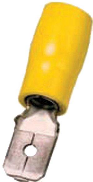 HICIQ668FS, Isolierter Flachstecker 4-6qmm 6,3 x 0,8 gelb Messing