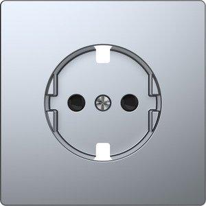 MEG2330-6036, Zentralplatte für SCHUKO-Steckdosen-Einsatz, Berührungsschutz, Edelstahl,System Design