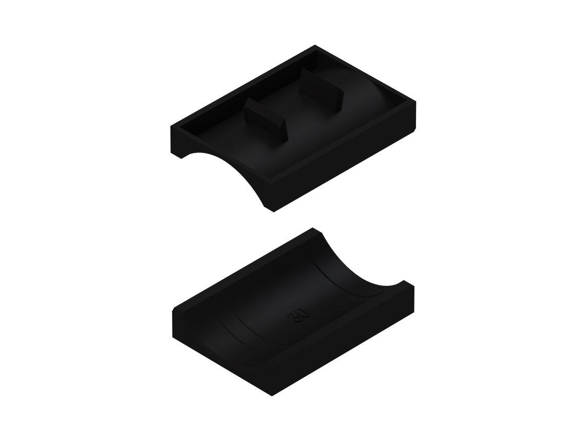GW 46, Gegenwanne Hammerfuß-Bügelschelle, Kabel-Ø 42-46 mm, Schlitzw. 16-17mm, Kunststoff, Polyethylen