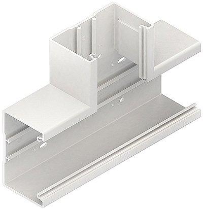 HBT1308.3, T-Stück 90°, mit Bodenlochung, 133x193x66 mm, Länge 250 mm, reinweiß