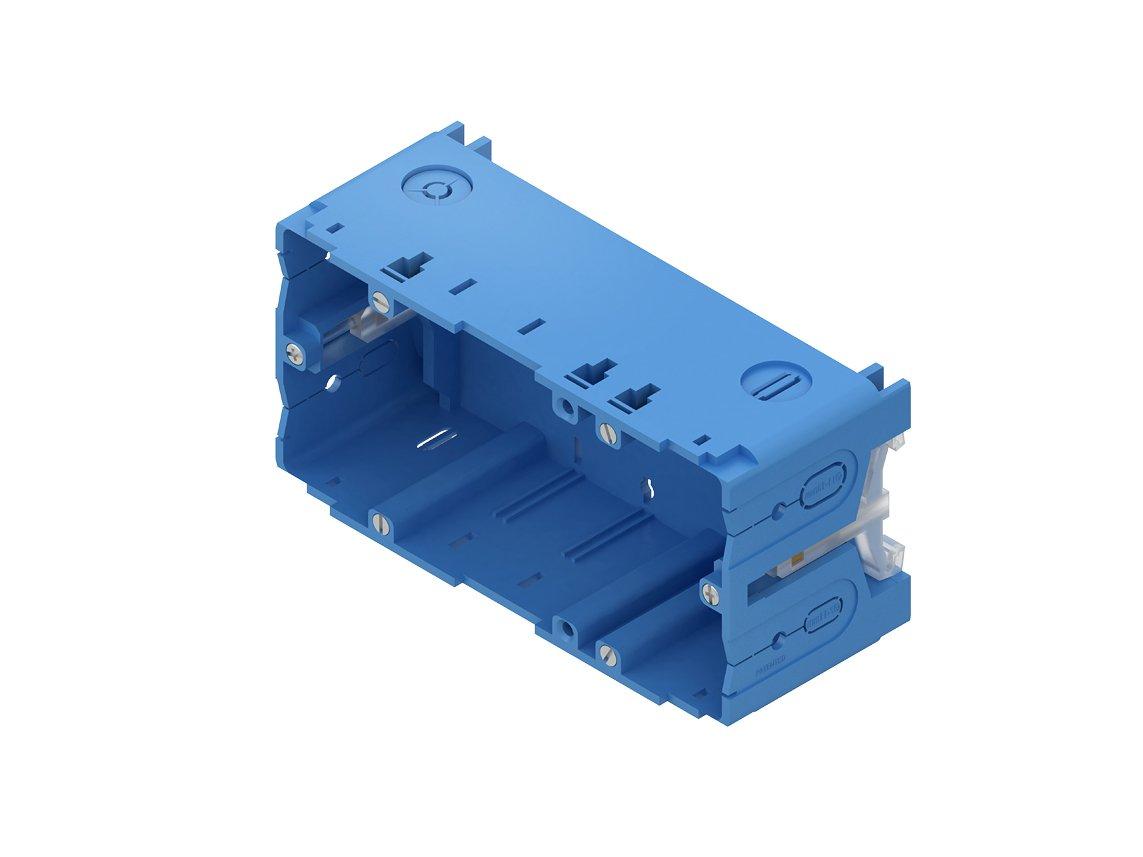 HKED265, Geräteeinbaudose, doppelt, 71x142x50 mm, enzianblau