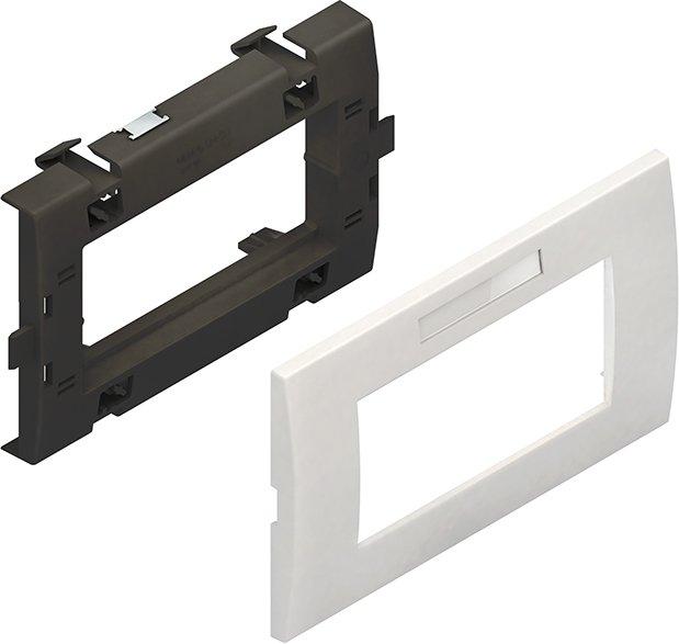 HKESL-2.3, Geräteeinbausystem, Leerdose, zweifach, waagerecht, komplett mit Adapter- und Abdeckrahmen