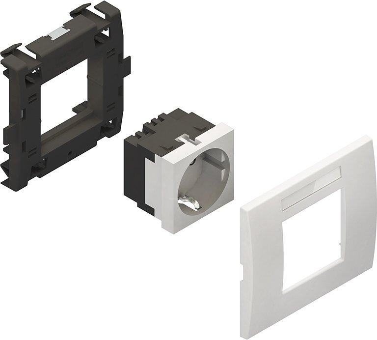 HKES-1.3.3, Geräteeinbausystem,vorkonfektioniert, Einbaubreite 93,5 mm, reinweiß