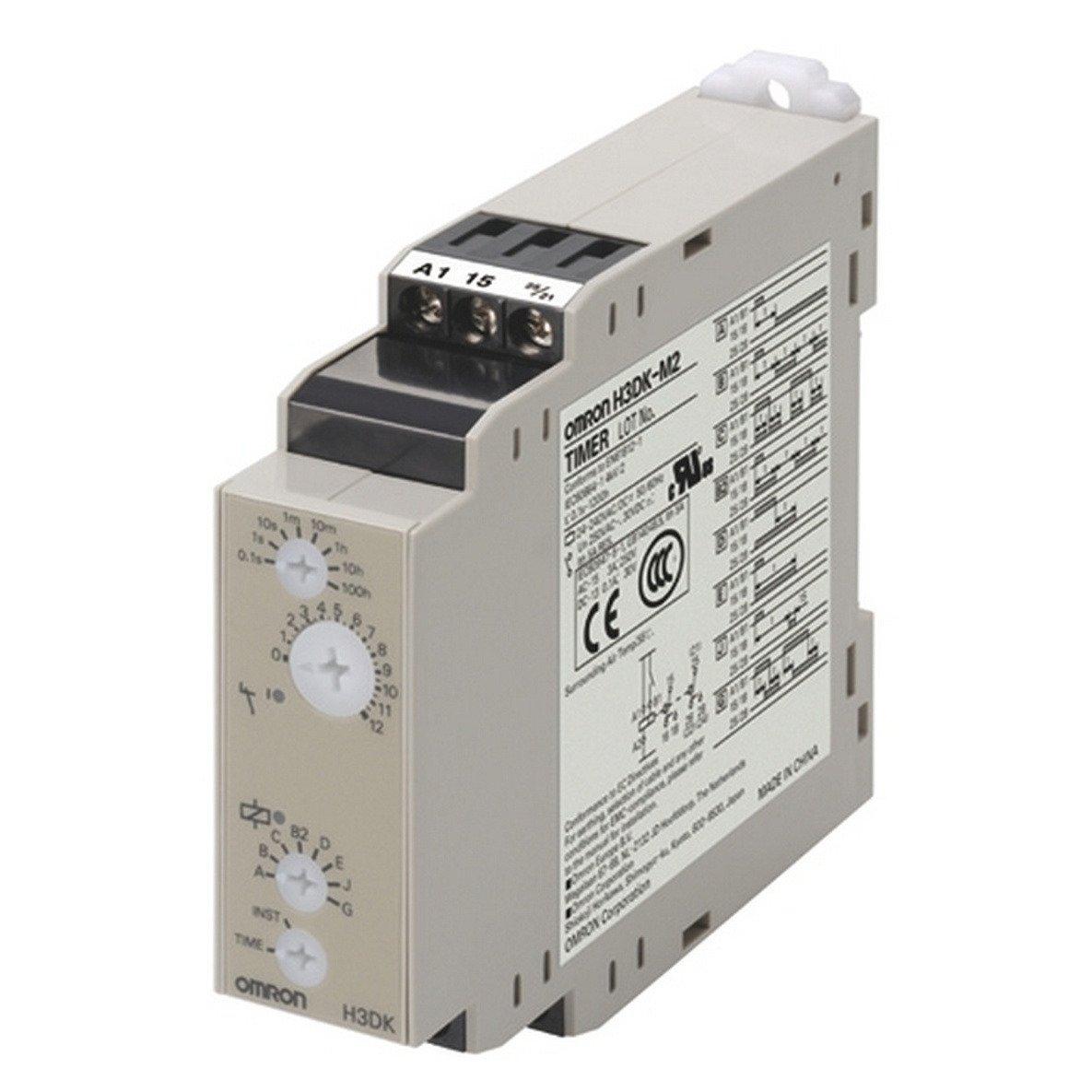 H3DK-M2 24-240VAC/DC, 8 Zeitfunktionen, 0,1s..1200h, 2 W (1 W + 1 Sofortkontakt) /5A, Starteingang, 24 bis 240 VAC/VDC