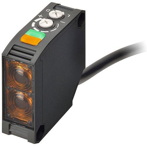 E3JK-DR11 2M, Fotoschalter - LITE Linie, Reflektionslichttaster, 2,5m, ABS-Gehäuse, quader 18x50x50mm, Rotlicht LED 624nm, 24..240VAC/DC, Relaisausgang, 2m Kabel
