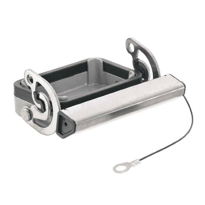 HDC 06B DMDL 1LB, Gehäuse (Industriesteckverbinder), Deckel für Gehäuseoberteile, Längsbügel am Unterteil, Baugröße: 3, IP65 (im gestecktem Zustand)