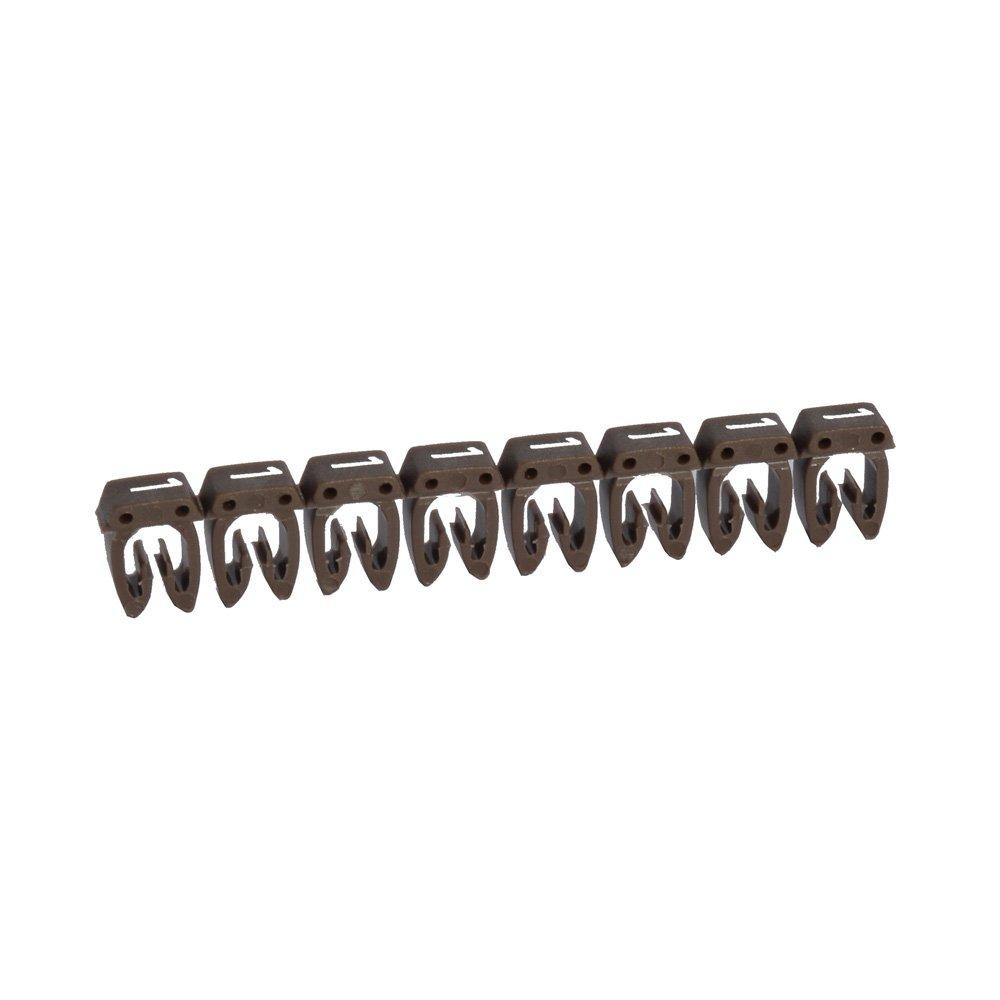 038221, Kennzeichnungssystem CAB 3,f. Leiterquerschnitt 1,5 bis 2,5 mm², Ziffer:1(Braun)