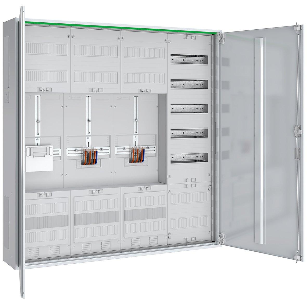 ABNRS407Z0072, Zählerschrank 3Pkt 2Z 1R 1V 1APZ HLAK/Kanal IP44 SKII 5-polig BxHxT: 1050x1100x210mm