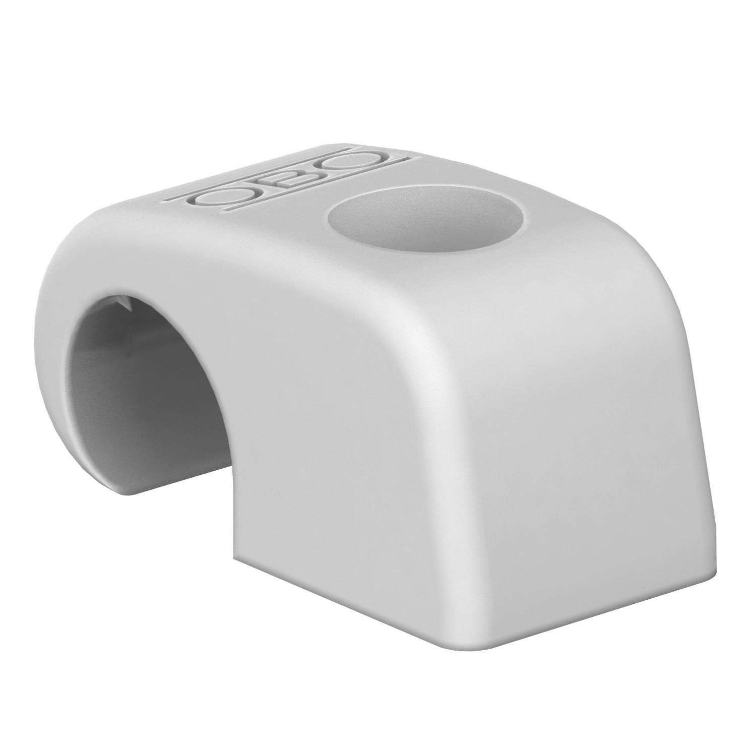 4043, Haft-Clip ohne Nagel 17-21mm Polypropylen lichtgrau RAL 7035