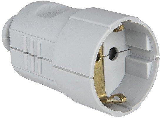 NSKKIP20PPGR.01, Schutzkontaktkupplung Typ F, Polypropylen, 3 x 2,5mm², IP20, PP, grau