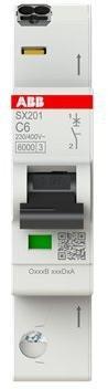 SX201-C6, Sicherungsautomat C-Char.,6kA,6A,1P FlexLine Push-in Technologie