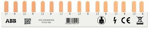 PSX3/16N, Phasenschiene FlexLine 3P+N, 16Pins, 8 TE, 10qmm L1-N-L2-N-L3-N-L1-…
