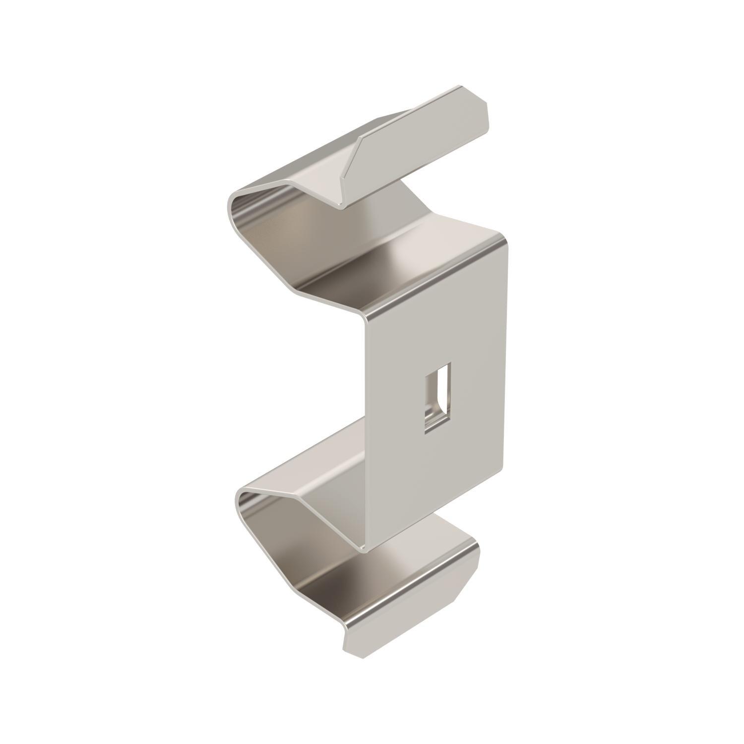 DOP A2, Doppelklemme zur Formteilbefestigung 42x13x13 Edelstahl, rostfrei A2 1.4310 blank, nachbehandelt