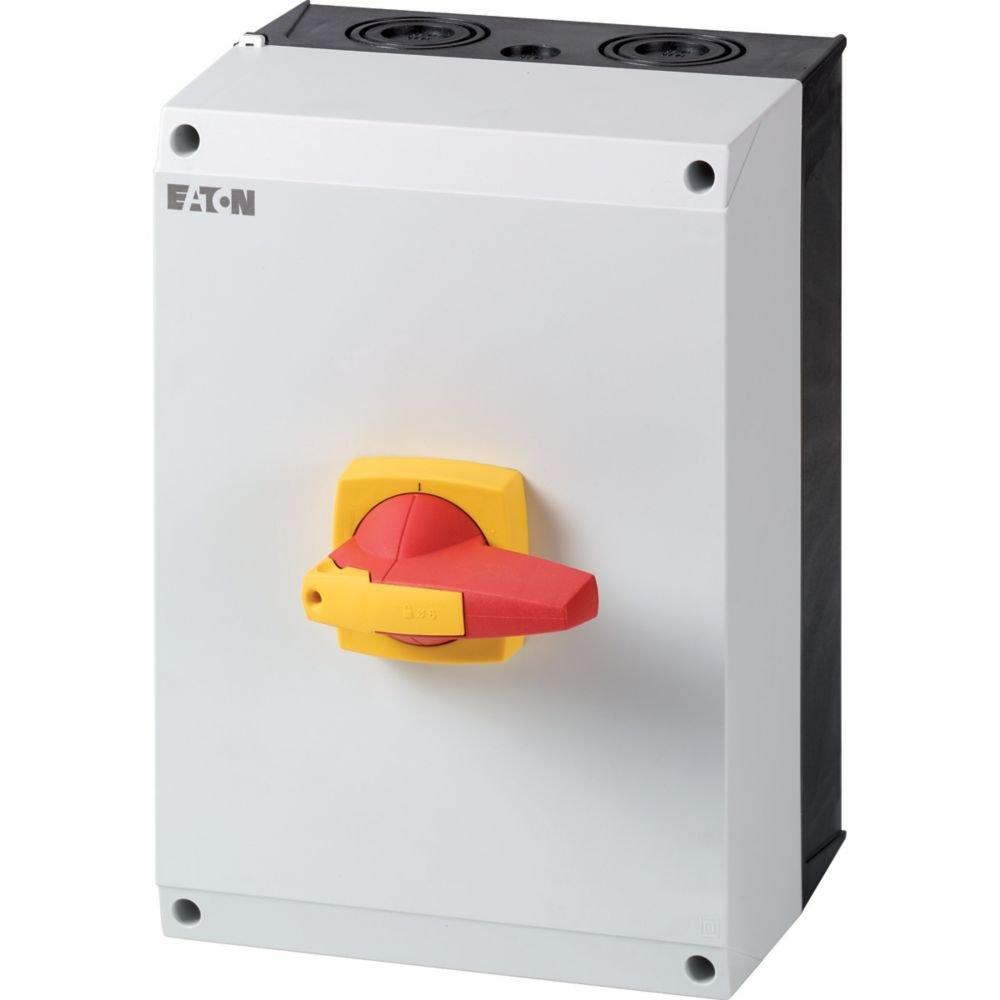 DDC-63/2/I5/P-R, DC-Lasttrennschalter, 63 A, 2-polig, mit rotem Drehgriff und gelbem Sperrkranz, Aufbau