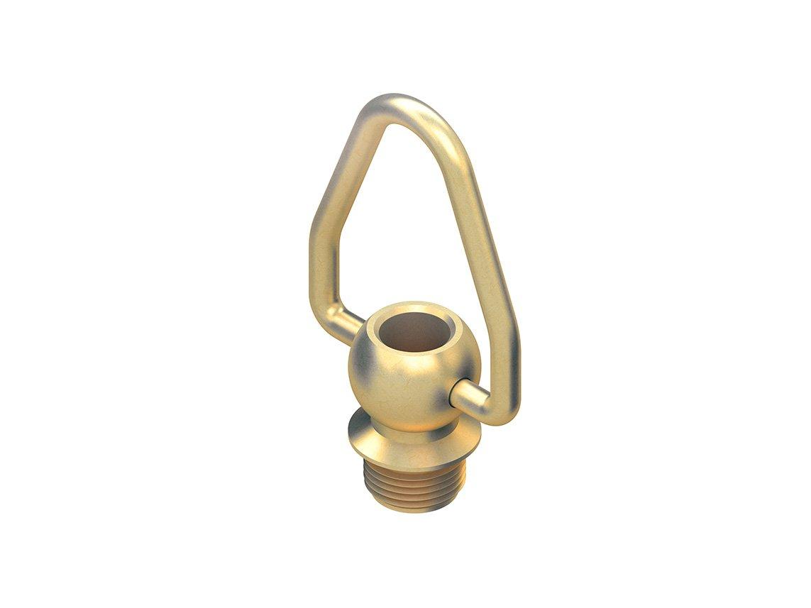 164, Ringnippel mit beweglichem Bügel, Höhe 46 mm, Gewinde M10x1, Messing, blank