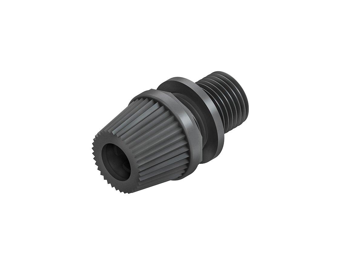 433, Klemmnippel, Länge 25 mm, Gewinde M10x1, für Kabel-Ø 5-6,8 mm, Kunststoff PE, Farbe schwarz