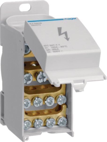 KJ02CN, Verteilerblock 160A, geschlossen, 1polig