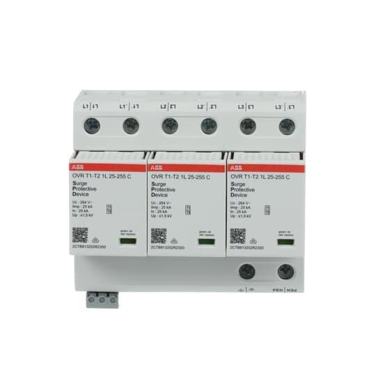 OVR T1-T2 3L 75-255 P TS, Kombi-Ableiter 3p für TNC Netze mit FM 25kA/Pol für 230/400 V Netze