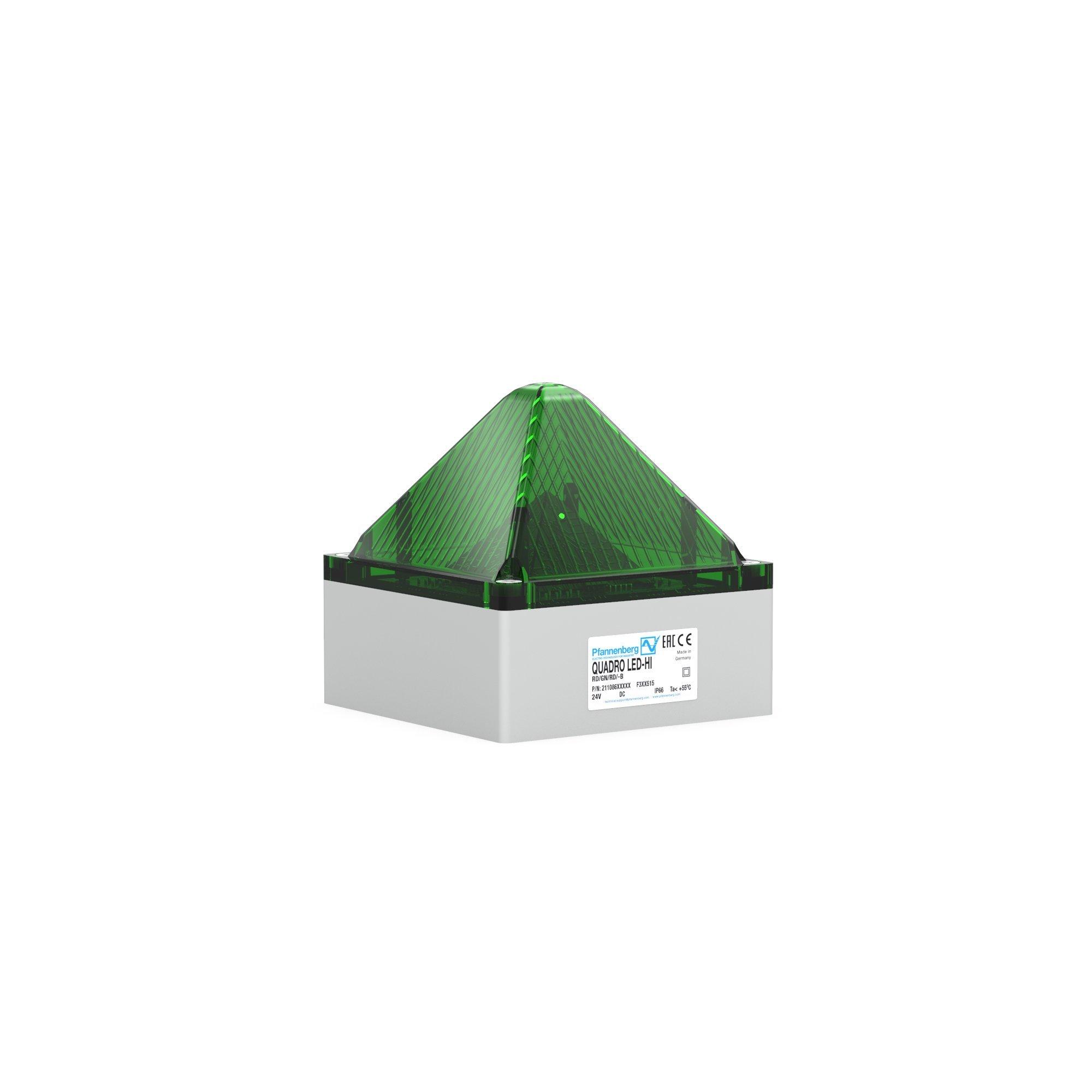 QUADRO LED HI DC GN, LED-Leuchte QUADRO LED HI grün,11-60DC,75cd,IP66/67
