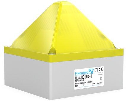QUADRO LED HI 90-253 AC YE, LED-Leuchte QUADRO LED HI gelb,90-253AC,75cd,IP66/67