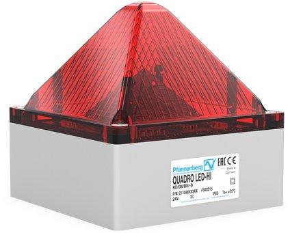 QUADRO LED HI DC RD, LED-Leuchte QUADRO LED HI rot,11-60DC,75cd,IP66/67
