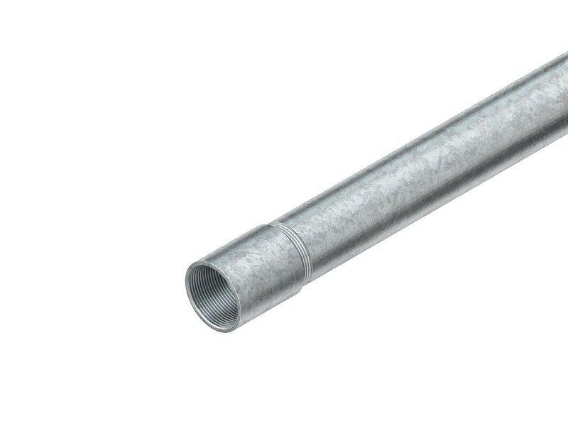 NSRSTGR20FV.01, Gewinderohr, Stahl, feuerverzinkt, 1x aufgeschraubte Muffe, Außen-Ø 20 mm, Länge 3000mm
