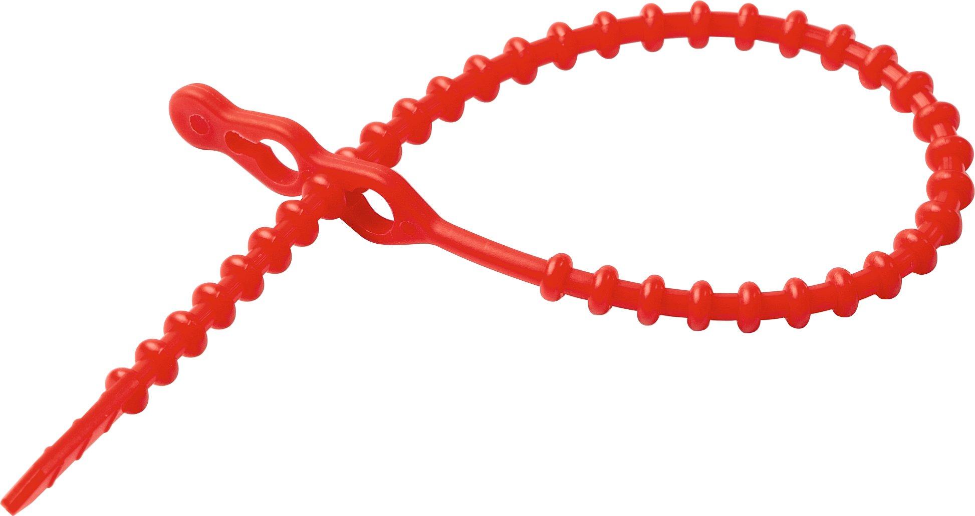 NKABIKNB5,0X235R.01, Knotenband, wiederlösbar, 5.0x235 mm, Doppelschlaufe, rot