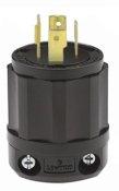 Leviton 2421-b, 20 Amp, 250 Volt 3-Phase, NEMA L15-20P, 3P, 4W, Locking Plug, Industrial Grade, Grounding, All Black – BLACK