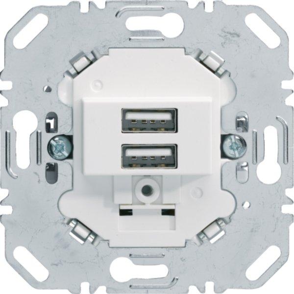 260209, USB Lade-Std., 2fach, 3.0A, eckig, pw