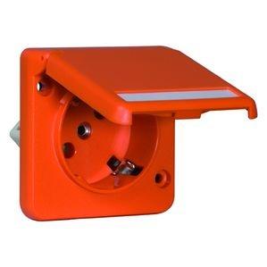 D 6711.33 NA WI WE S, Steckdose SCHUKO Einbau, orangeBeschriftungsfeld, 45 Grad