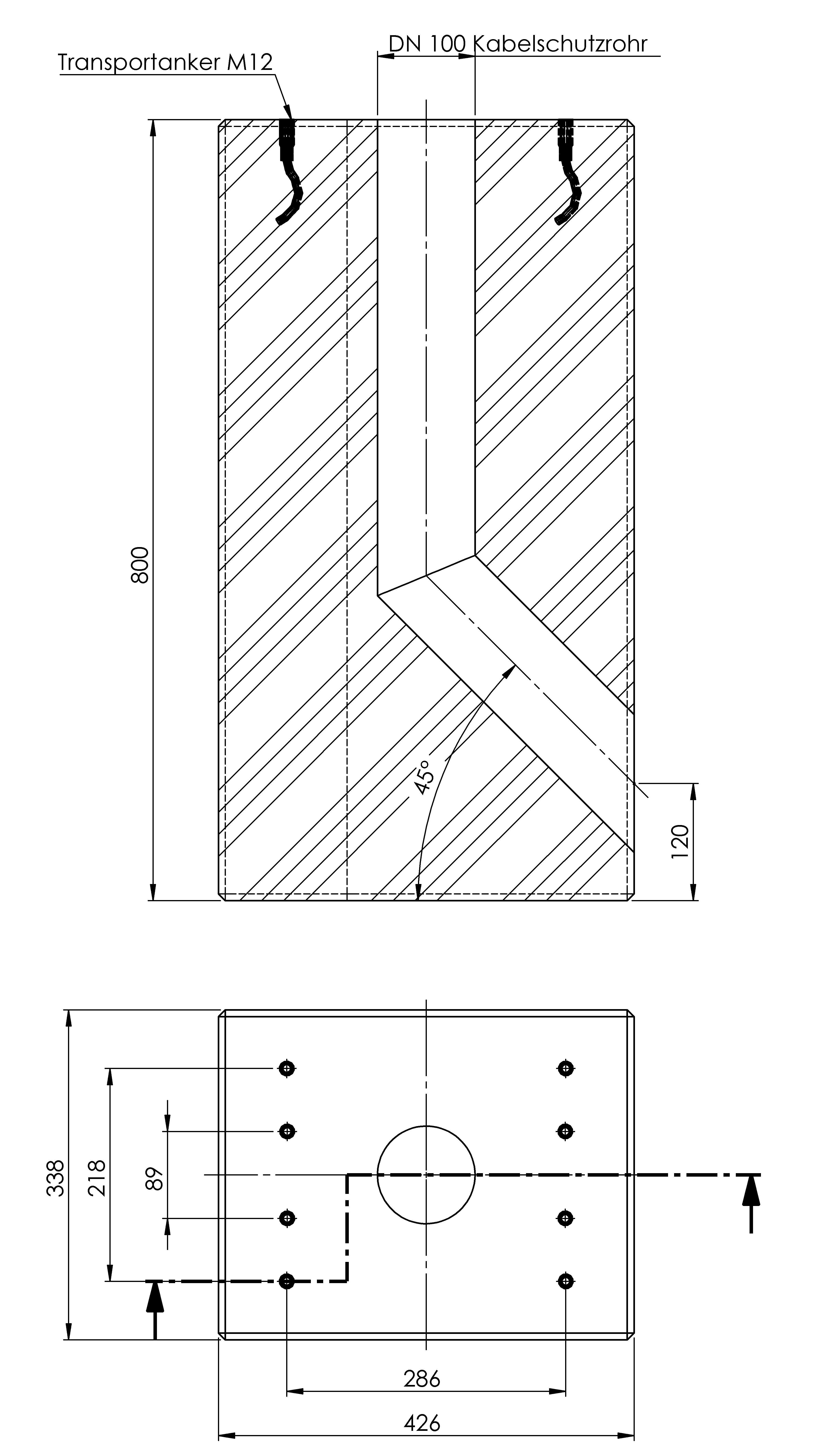 EMC9999, Betonfertigfundament für Ladesäulen eMC2/eMC3