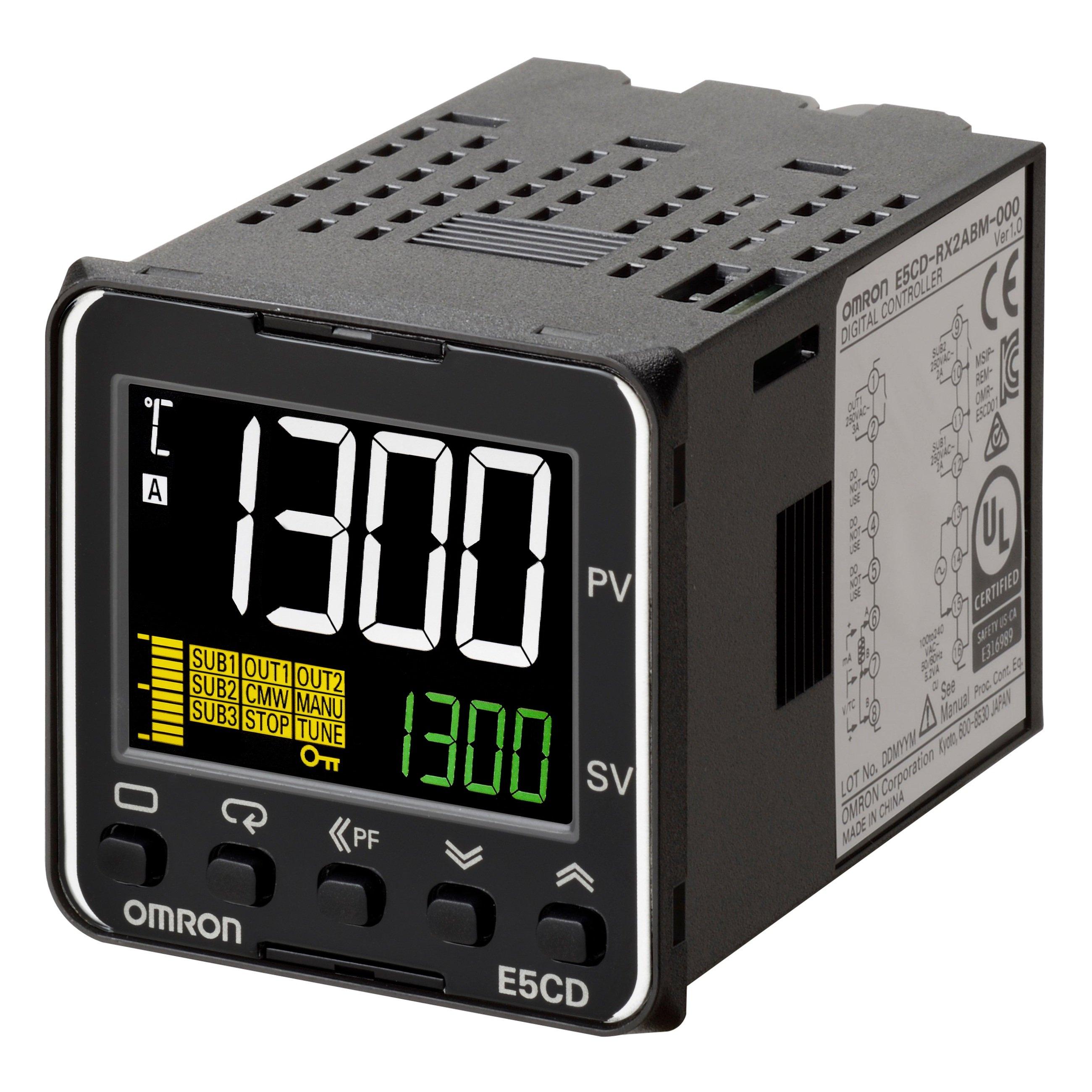 E5CD-QX2DBM-000, Temperaturregler, PRO, 1/16 DIN (48 x 48&nbsp;mm), 1 x 12&nbsp;V DC Impuls-Ausgang, 2 AUX, 24&nbsp;VAC/DC