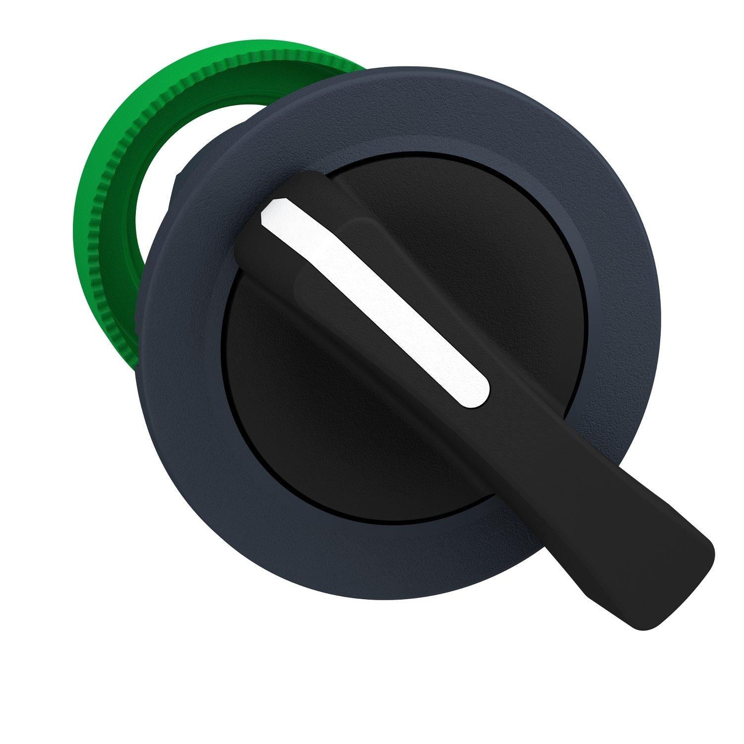 ZB5FJ3, Wahlschalter, Frontelement, Harmony XB5F, Kunststoff, 30mm, schwarz, 3 Stellungen, langer Knebel, rastend