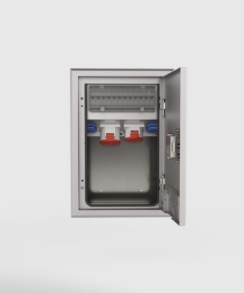 5722E-1-7, 2x Schuko, 1x CEE 5/16A 400V, 1x CEE 5/32A 400V, FI/LS