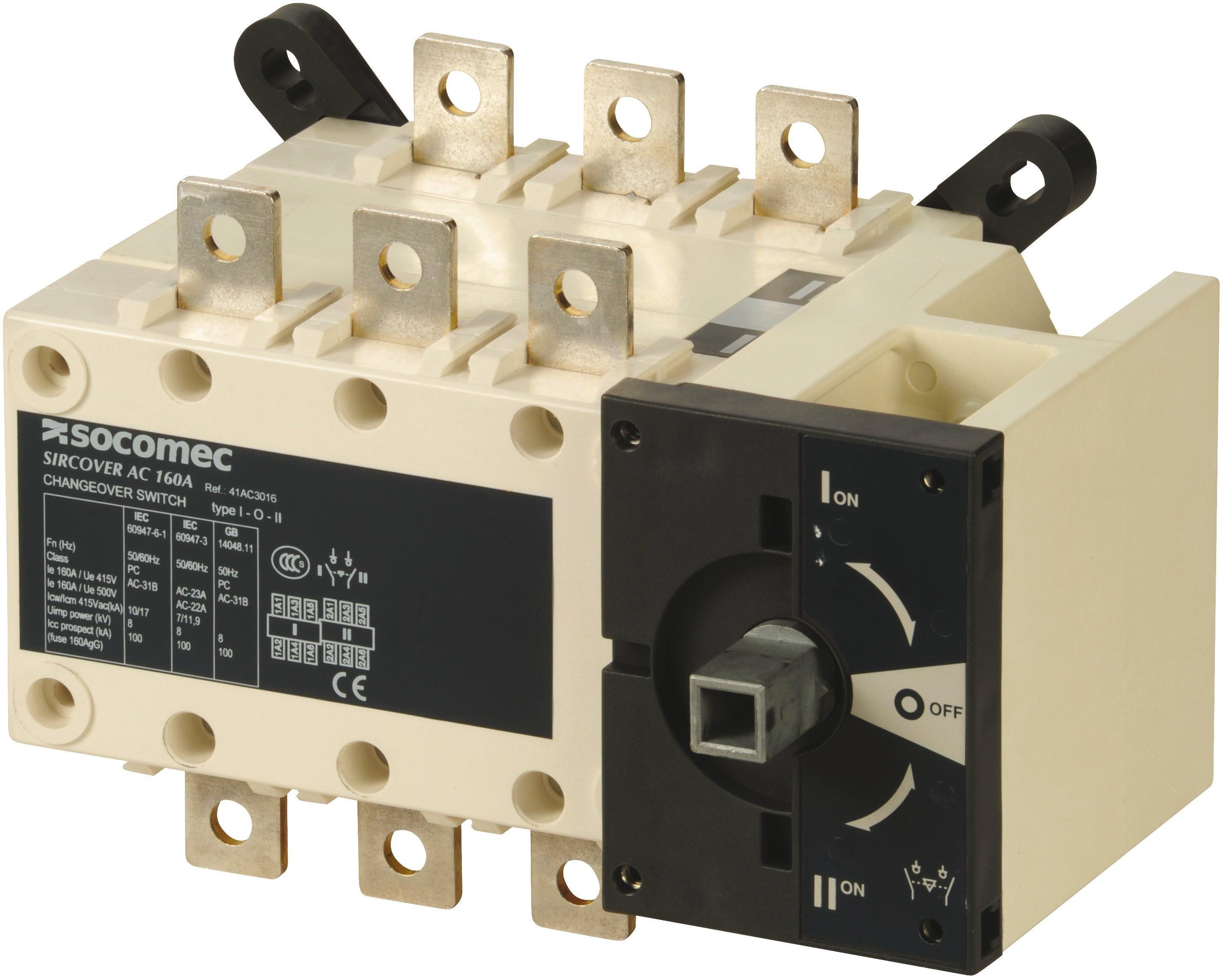 41AC3020, Manuell betätigter Lastumschalter SIRCOVER I-0-II 3P 200A