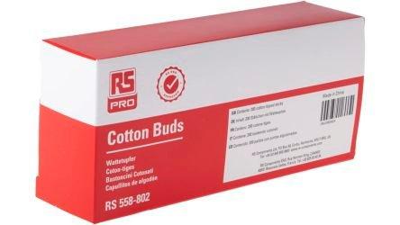 558802, RS PRO Baumwoll Wattestäbchen, Länge 150mm, Anwendung: Computer, 200 Stück/Packung