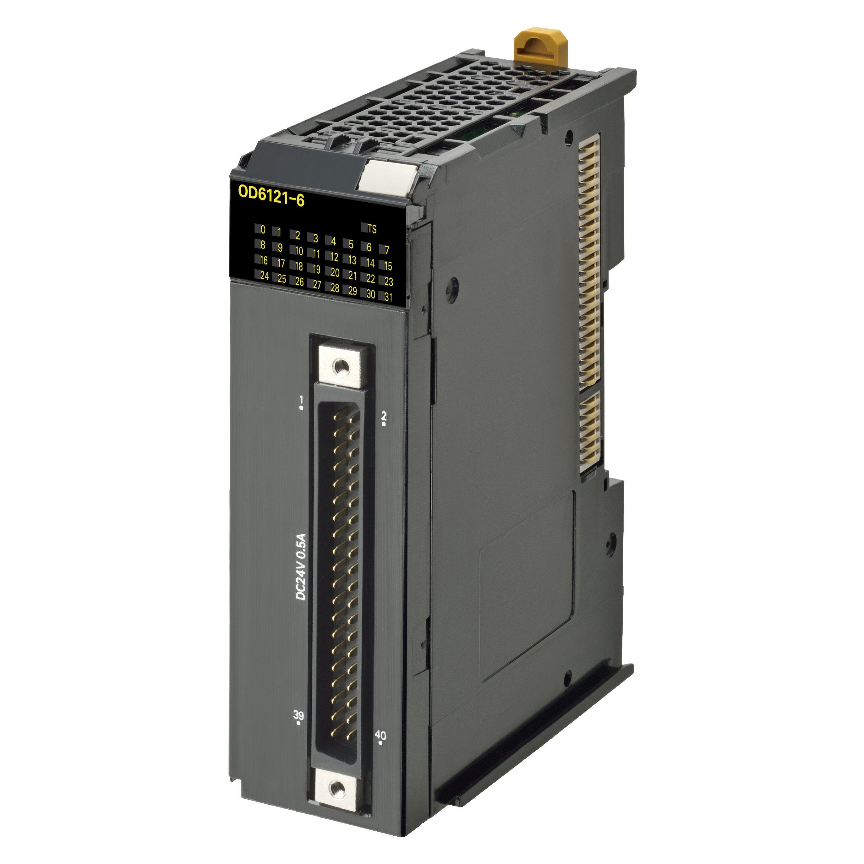 NX-OD6121-6, 32 digitale Ausgänge, Standardgeschwindigkeit, NPN 24&nbsp;VDC, 0,5 A/Punkt, 4 A/NX-Einheit, FCN40-Steckverbinder (nicht eingeschlossen), 30 mm breit