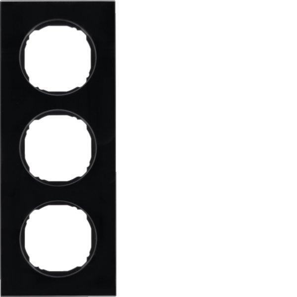 10132616, Rahmen 3fach, flach, R.8, Glas schwarz