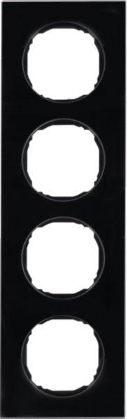 10142616, Rahmen 4fach, flach, R.8, Glas schwarz