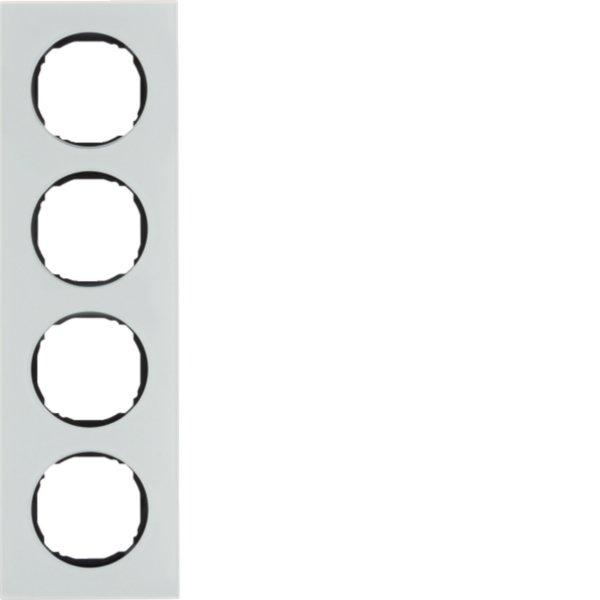 10142609, Rahmen 4fach, flach, R.8, Glas polarweiß